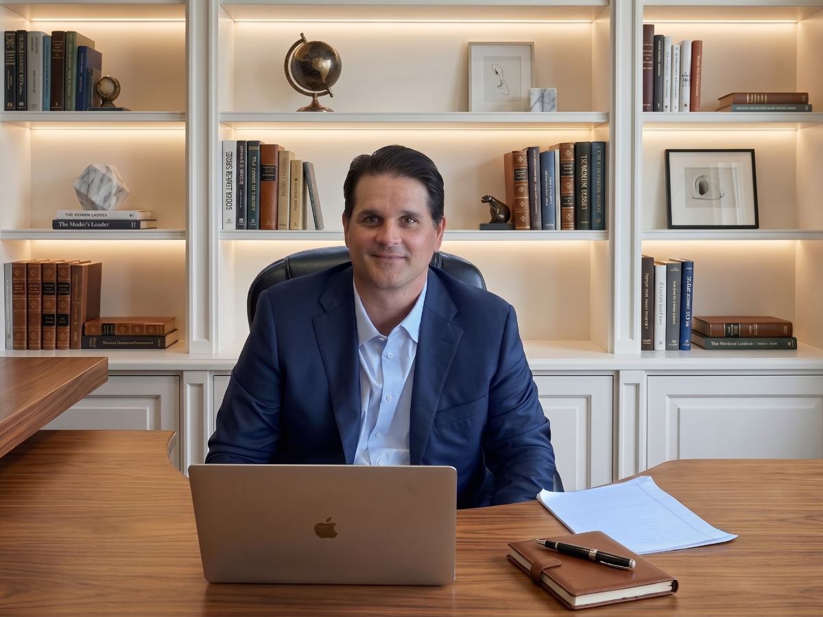 Kurt Phelps at his desk during his recruiting years